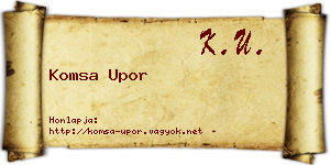 Komsa Upor névjegykártya